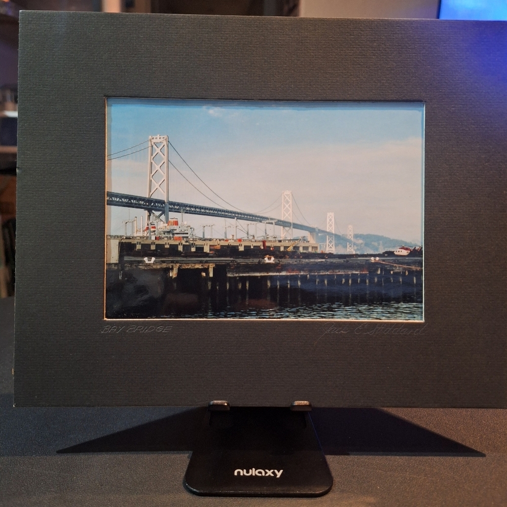 NWT - Oakland Bay Bridge Off The Pier By Jack E. Stiddard 5x7/8x10 Blk Mat